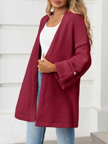 Image of Saodimallsu Womens Oversized Long Cardigan Sweaters Casual Open Front Chunky Knit Slouchy Fall Trendy Sweater Coats