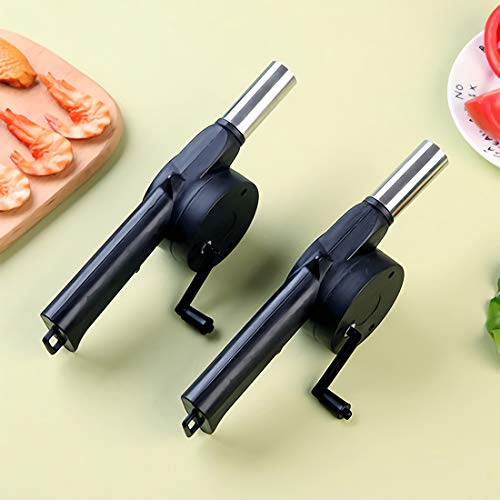 Wailicop BBQ Ventilateur Barbecue Grillgebläse Manual GebläSen Cranked Ventilator Fan Luftgebläse Barbecue Für Outdoor Camping Hand Air Blower