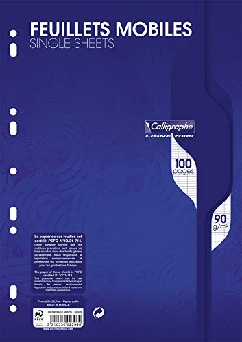 Calligraphe Punched Loose Leaf Sheets A4 Size 90gsm (50 Sheet)