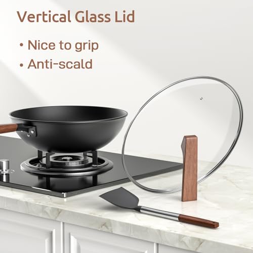 Carbon-Steel-Wok-Including-Glass-Cover-and-Silicone-Spatula-13-Inch-Woks-Stir-Fry-Pans-for-Induction-Electric-Gas-Stoves