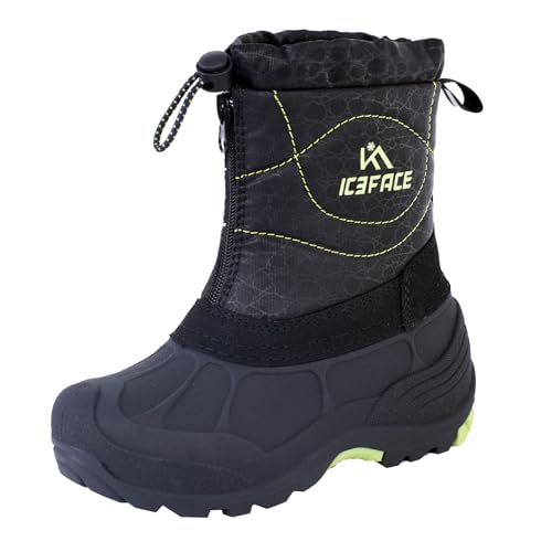 Snow Boots for Kids Waterproof Durable and Slip Resistant Winter Snow Boots for Boys and Girls with Insulated Fleece Lining, Perfect for Snowy Adventures. Ideal Snow Boots toddler to Keep Fe
