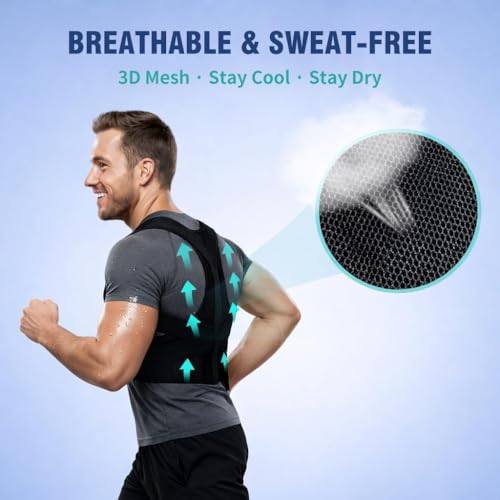 Image of Back Brace Support Posture Corrector for Women & Men - Full Back Support for Upper, Mid & Lower Back Pain Relief, Ergonomic 3-in-1 System Improves Posture & Helps with Slouching, Rounded Shoulders, XL (37-43 in waist)