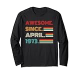 awesome since april 1973 vintage birthday 1973 men women maglia a manica