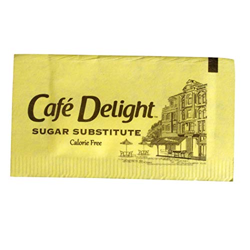 Caf Delight Zero Calorie Sweetener Packets with Sucralose, Sugar Substitute, Sugar Alternative, Yellow Sweetener Packets, 2,000 Packets