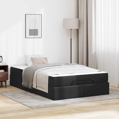 Nqyjm - Marco de cama con colchón y colchón (2 unidades), color negro, PVC, somier de lama, fácil de montar, para dormitorio, hotel, dormitorio L33H9421