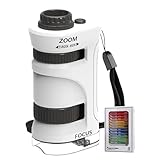 Mikroskop für Kinder, mit 60-80-fachem Zoom und 12 Klingen, tragbar, für Schule, Kindergarten, Schule, Klassenzimmer, Wandern, Haus, Outdoor, Camping, Lernen