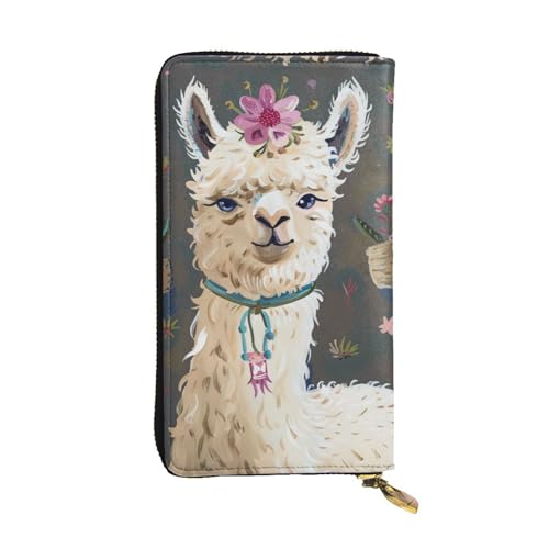 Alpaca Llama Printed Long Wallet for Women Men Cute PU Leather Wallet with Coin Purse and Credit Card Holder