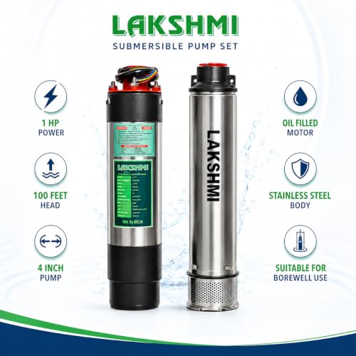 Image of Lakshmi 1hp Water Pump I Submersible Pump I100 feet I4 inch pumpI Oil Filled