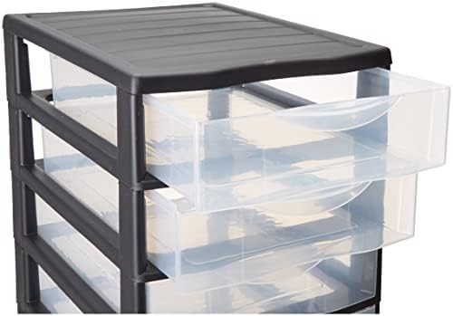 Sundis Orgamix Unit with Stop System Drawer and Ercgonomic Handle, Black, A4 / 6