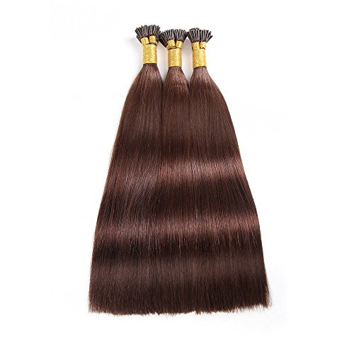 20 inch 100S Stick Remy I-tip Human Hair Extensions Pre bonded Hair Extensions 50 Grams(20 Inch, 2 Dark Brown)