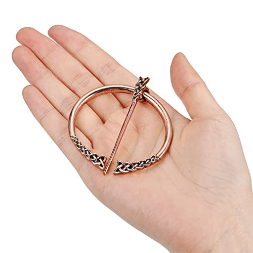 Image of uxcell Vintage Brooch Cloak Pin, Penannular Brooch Cloak Clasp Scarf Pin Shawl Pin Cardigan Brooch Buckle for Women Men Costume Accessory