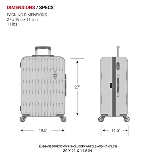 SwissGear 7272 Energie Expandable Hardside Luggage with Spinner Wheels and TSA Lock, Gold, Checked-Large 27-Inch - image 9