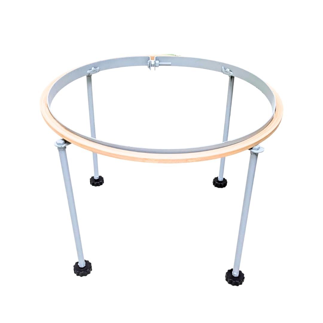 18 Inch Aari Work Stand with Wooden Embroidery Hoop Ring - Adjustable Metal Iron Stand for Maggam & Hand Embroidery - Heavy Duty Embroidery Frame Threader for Aari & Tulip Needle Work Kit & Materials-image-34