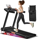 UMAY Tapis Roulant Salvaspazio con Inclinazione 15%, Tapis Roulant Elettrico 12KM/H, Tapirulan Pieghevole da Casa con Motore da 3.0 HP e Display LED, Carico Massimo 136KG