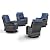 Wicker Patio Furniture Set- 4 Pieces Swivel Patio Chairs,PE Rattan Outdoor Rocking Chairs Porch Furniture for Garden Deck
