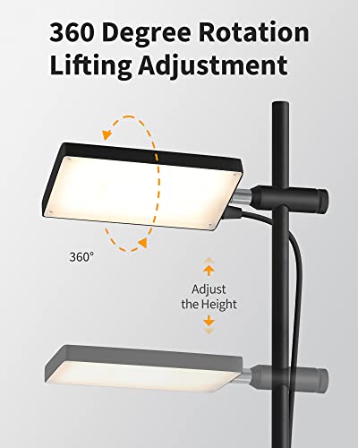 Visdanfo Modern Floor Lamp, 360 Degree Rotation Sky Led Floor Lamp Office Lighting, Bright Led Standing Pole Light, Tall Lamps For Living Room,Bedroom,Reading,Study Room (Black) #TOP3