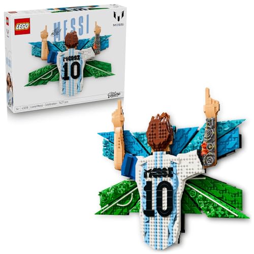 LEGO Editions Lionel Messi Celebration - 3D DIY Wall Art Set for Kids Bedroom Decor - Football Gift for 14+ Year Old Teenage Boys Girls & Adult Sports Fans - 43018