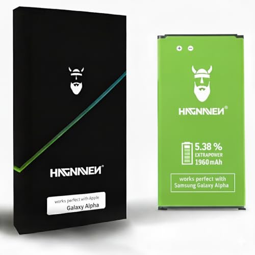 Batería Hagnaven® Li-Ion para Samsung Galaxy Alpha SM-G850F | Batería de sustitución MÁS Potente | ENERGÍA arrolladora | 1960 mAh | Celdas Sustituye EB-BG850BBE