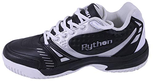 Image of Python Deluxe Indoor Court Shoes | (Racquetball, Squash, Badminton, Indoor Pickleball, Volleyball) (Low & Mid) (Black & White Colors) (Non-Slip) (Non-Marking)