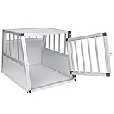 EUGAD Hundetransportbox Alu, Hundebox Auto Kofferraum Transportbox für kleine/mittlere Hund Katze 54x69x51cm mit Sicherheitsverschluss Leicht Stabil, Hundetasche Hundebox für Auto Zuhause Reise