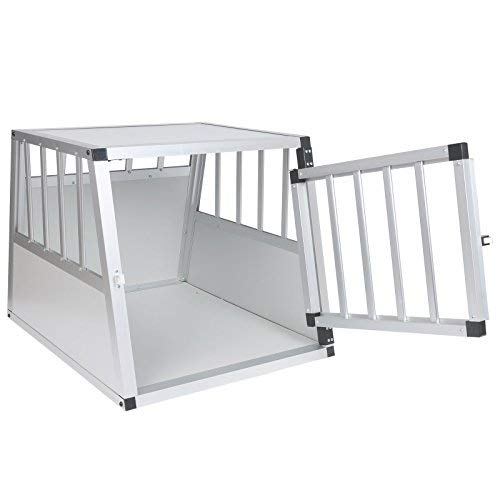 EUGAD Hundetransportbox Alu, Hundebox Auto Kofferraum Transportbox für kleine/mittlere Hund Katze 54x69x51cm mit Sicherheitsverschluss Leicht Stabil, Hundetasche Hundebox für Auto Zuhause Reise