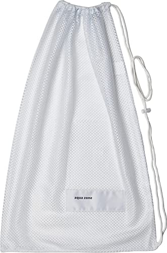 Mesh Bag Drawstring Sports Equipment Bags For Swimming Beach Diving Travel Gym (White-1, 18 * 30)