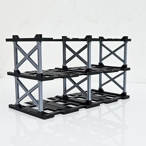 Image of 1:64 Diecast Car Display Enclousure- Multi-Tier Collectible Diecast Cars Storage for Hot Wheels, Mini GT & Matchbox | Matte Black & Silver (3 Tier - 12 Car Capacity)