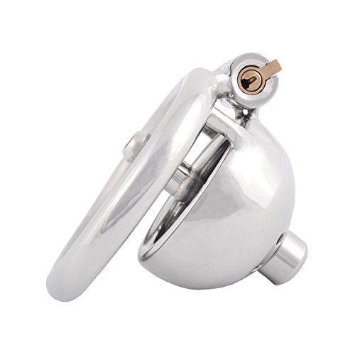 Ternence Stainless Steel Male Chastity Device Male Virginity Lock Cock Cage With Tube C340 (1.57 Inch / 40Mm) #TOP5