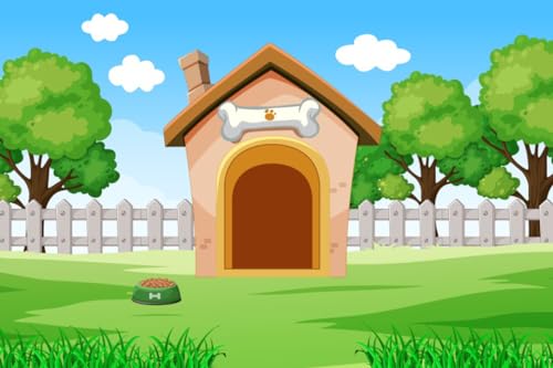 AOFOTO Cartoon Pets House Backdrop Dog Puppy Party Banner