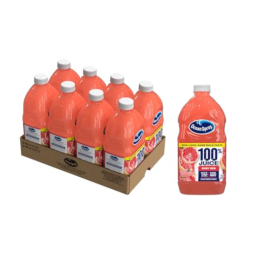 Image of Ocean Spray 100% Juice, Ruby Red Grapefruit Blend, 60 Ounce Bottle (Pack of 8)