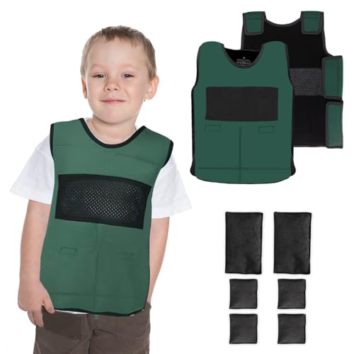 Image of Vest for Kids Including 6 Removable Weights (Green, Extra Small)