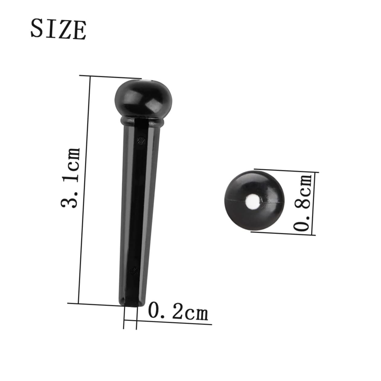 Toddmomy Guitar Bridge Pin Set 6pcs Acoustic Guitar Pegs Made of Material Smooth Finish for Better Sound