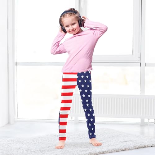 American Flag Stars Stripes Girls Casual Leggings for Kids Printed Long Pant Bottoms Stretch and Soft4
