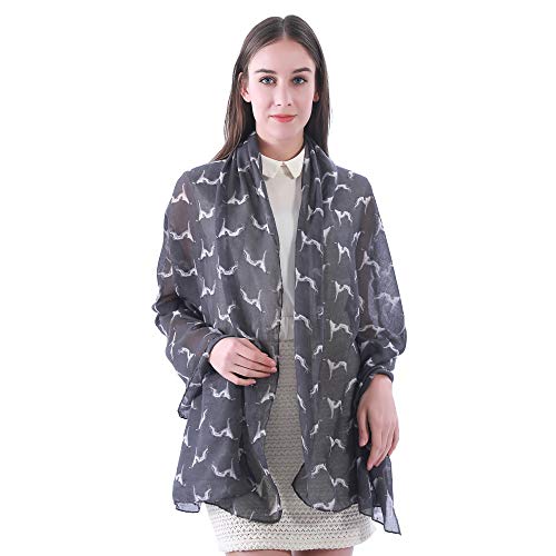 Lina & Lily Greyhound Dog Print Women's Scarf Shawl Wrap Lightweight4