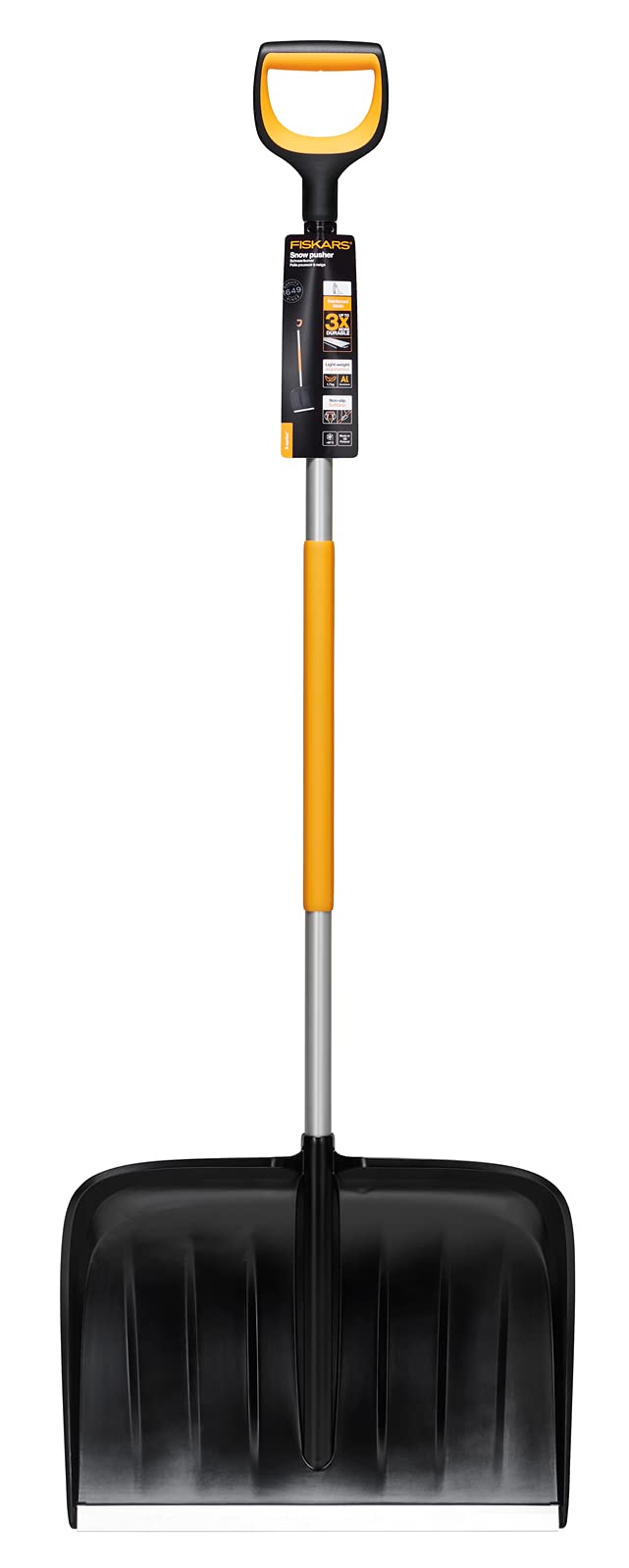 Fiskars Spingineve per grandi quantità di neve, X-series, Lunghezza: 153,3 cm, Alluminio/Polimero, Nero/Arancione/Grigio, 1057178