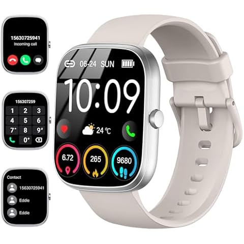 Smart Watch for Men Women (Answer/Make Call), 2024 HD 1.91"Smartwatch Fitness Activity Tracker, 110+ Sports IP68 Waterproof, Heart Rate/Sleep Monitor/Pedometer/Calories, Fitness Watch for Android iOS Cover