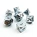 Bescon Super Shiny Gloss Silver Metal 7pcs Polyhedral Dice Set, Chrome Metal RPG Game Dice 7pcs Set