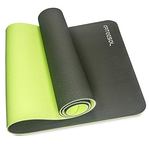 arteesol Yoga Mat, Non-Slip Exercise Mat Pollutant-Free TPE Fitness Mat with Carrying Strap