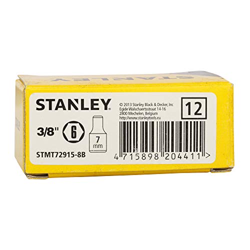 Image of STANLEY STMT72915-8B 3 /8-inch 7mm Chrome Vanadium Steel 6 Point Standard Socket (Silver)