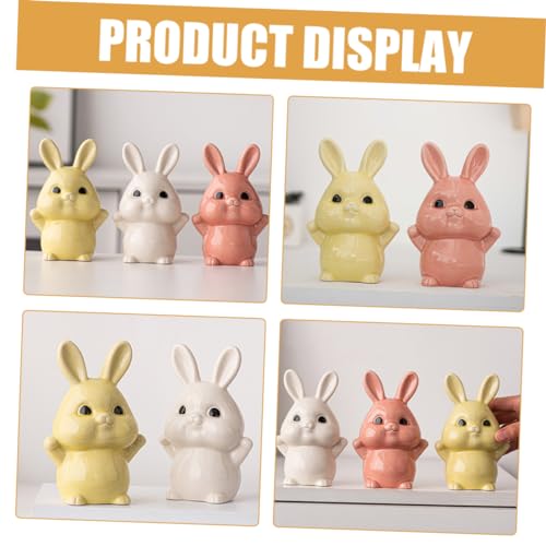 Figurine de lapin en céramique objet déco style chinois salon chambre