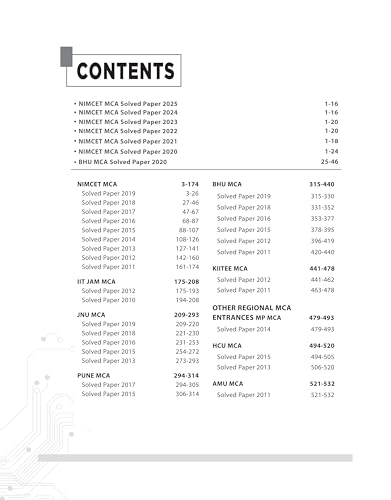 Image of Arihant MCA Entrance Solved Papers 2025-2011 | Covers NIMCET, JNU, PUNE, NHU and Other MCA Exams | Previous Year Question Papers with Solutions | English Medium