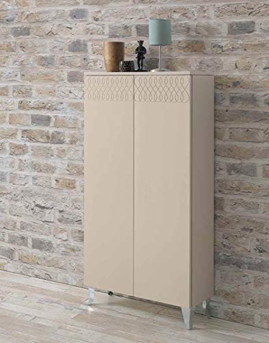 DISARTE - Mueble Auxiliar - Taquillones/Zapateros Modernos - Zapatero Alto Infinity Piedra (73x27x136)
