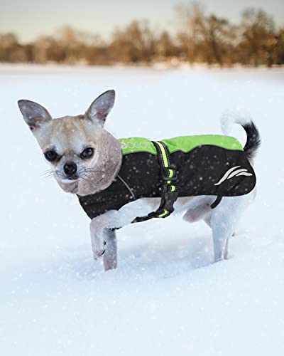 Warm Dog Coat Windproof Dog Winter Jacket, Cozy Waterproof Dog Clothes With Furry Collar For Cold Weather, Reflective Thicken Fleece Lining Pet Outfit Adjustable Pet Vest Apparel For Small Medium Dog #TOP6