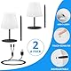 RWWR 2er Set LED Akku Tischlampe kabellos Mini Kleine dimmbar 8 Farben USB-C aufladbar Tischleuchte Outdoor/Indoor für Wohnzimmer Balkon Patio Terrasse (Schwarz, Touch-Schalter)