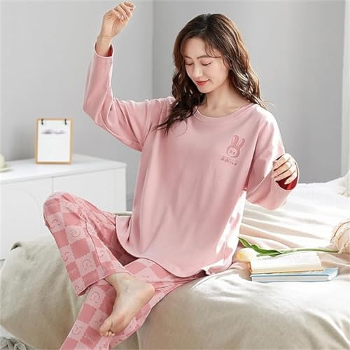 Big Girl Teens Pajamas Outfits Cotton Long Sleeve Tee Pullover Top+ Pants Loungewear PJ Clothes Set4