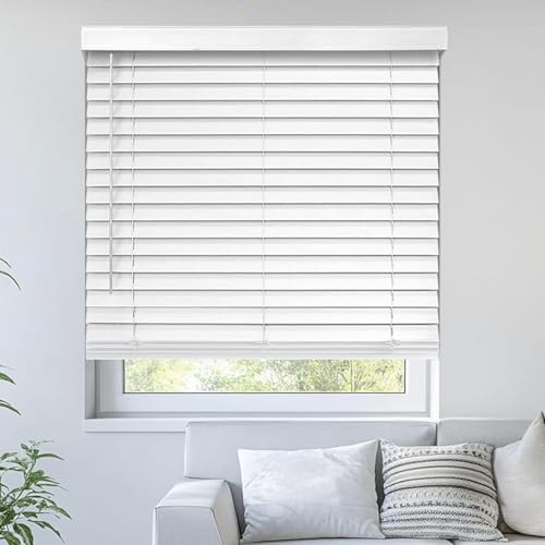Wood Blinds for Windows Cordless Window Blinds with Decorative Board