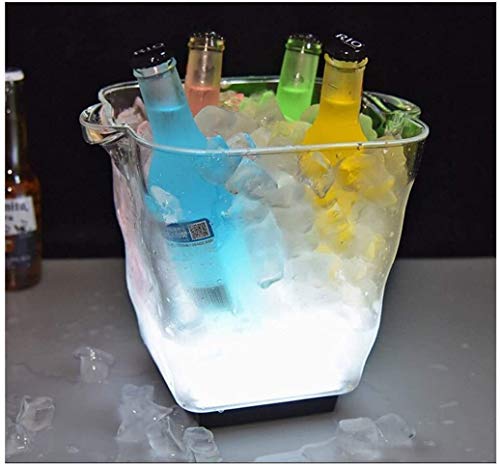 La Mejor Recopilación de Frigoríficos para barril de cerveza . 50 LED cubo de hielo, hielo 5L duradero vino Cubo transparente Champagne barril de cerveza de aislamiento Frigorífico de grado alimenticio cubo de plástico multi-color que cambia...