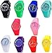 CdyBox Men Women Silicone Band Wristwatches Jelly Colorful Kids Girls Boys Wrist Watch Analog Sports Watch Wholesale (10 Pack)