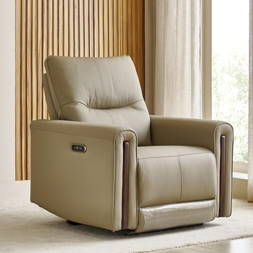 Image of Home Centre | Malinda Half Leather 1-Seater Electric Recliners | Recliner Sofa for Living Room | 1 Year Warranty