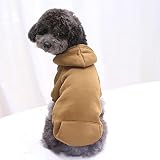 Tonsee Haustier Hundepullover kleine Hunde Mittlerer Hund Kapuzenpullis Hundepullover Hoodie Hunde Pullis Welpen Jacke Hunde Klamotten Warmer Wintermantel Haustier Kleidung Fleece Sweater (Braun, S)